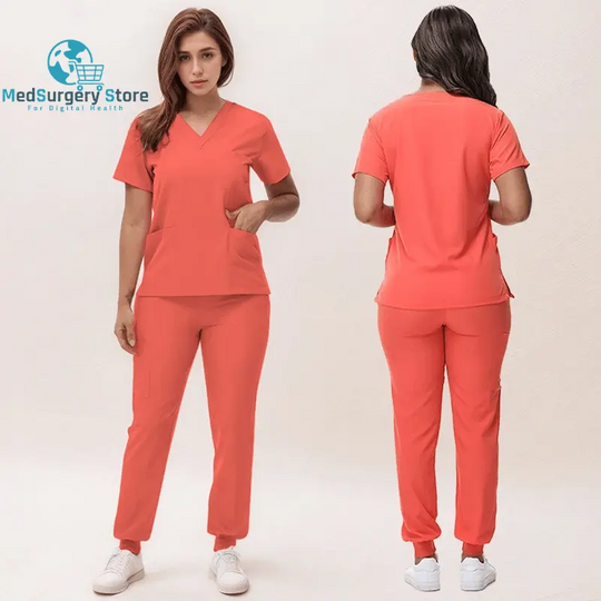 2025 New Nurse Uniforms V-Neck Top Jogger Pants Scrub Sets Surgical Workwear Dentist Nursing Suit Hospital Doctor Outfit S21