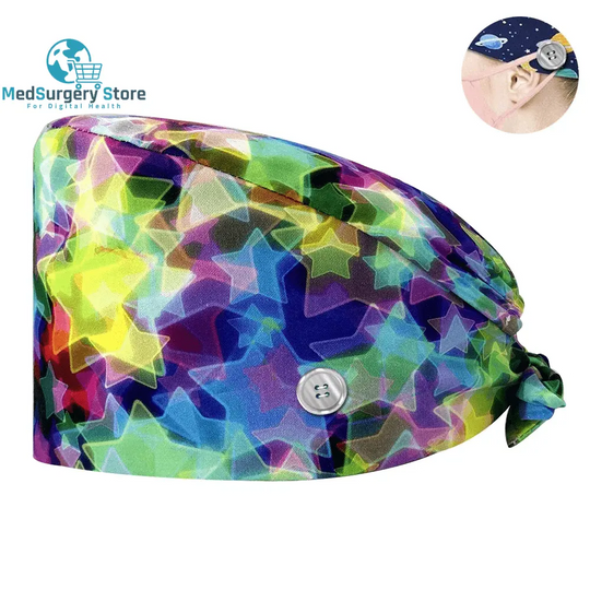 New Scrub Nurse Hat Floral Bouffant Cap Fashion Multicolor Nurse Scrub Caps Adjustable Bandage Turban Surgical Doctor Nurse Hats