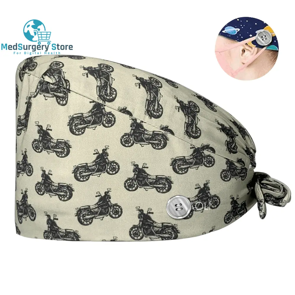 New Scrub Nurse Hat Floral Bouffant Cap Fashion Multicolor Nurse Scrub Caps Adjustable Bandage Turban Surgical Doctor Nurse Hats