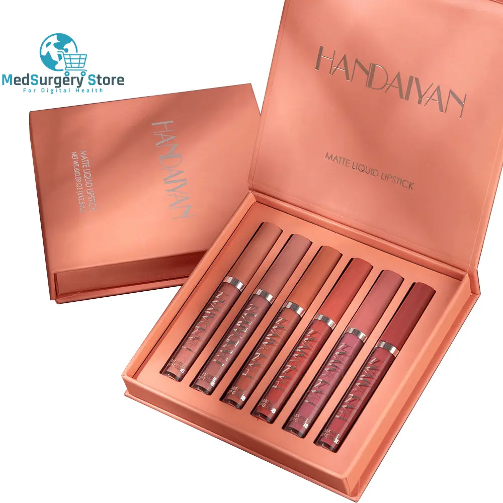Handaiyan Matte Lip Glaze Liquid Lipstick Mini Tube Lip Gloss Waterproof Non Stick Cup Lip Gloss Genuine