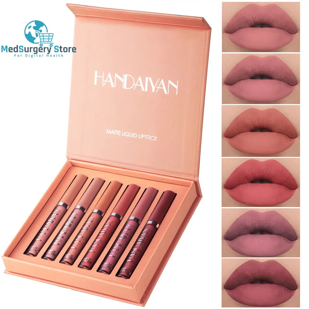 Handaiyan Matte Lip Glaze Liquid Lipstick Mini Tube Lip Gloss Waterproof Non Stick Cup Lip Gloss Genuine