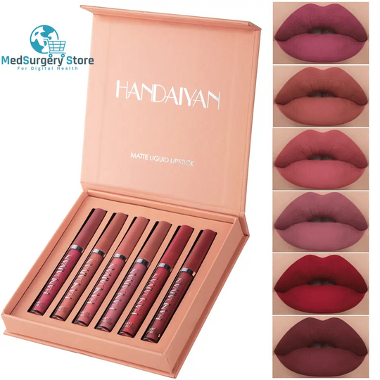 Handaiyan Matte Lip Glaze Liquid Lipstick Mini Tube Lip Gloss Waterproof Non Stick Cup Lip Gloss Genuine