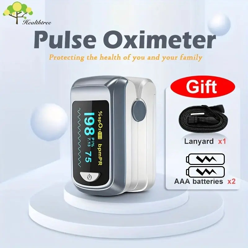 HEALTHTREE Pulse Oximeter Fingertip SpO2 Heart Rate Monitor - Blood Oxygen Saturation Monitor with LCD Display, Battery - Powered (AAA), Compact Design for Home, Travel & Aviation Use, Travel Health Tool, Modern Medical Device,dsers - fulfillment - serviceMedSurgery Store For Digital Health601099661772693 - BlackBlackHEALTHTREE Pulse Oximeter Fingertip SpO2 Heart Rate Monitor - Blood Oxygen Saturation Monitor with LCD Display, Battery - Powered (AAA), Compact Design for Home, Travel & Aviation U