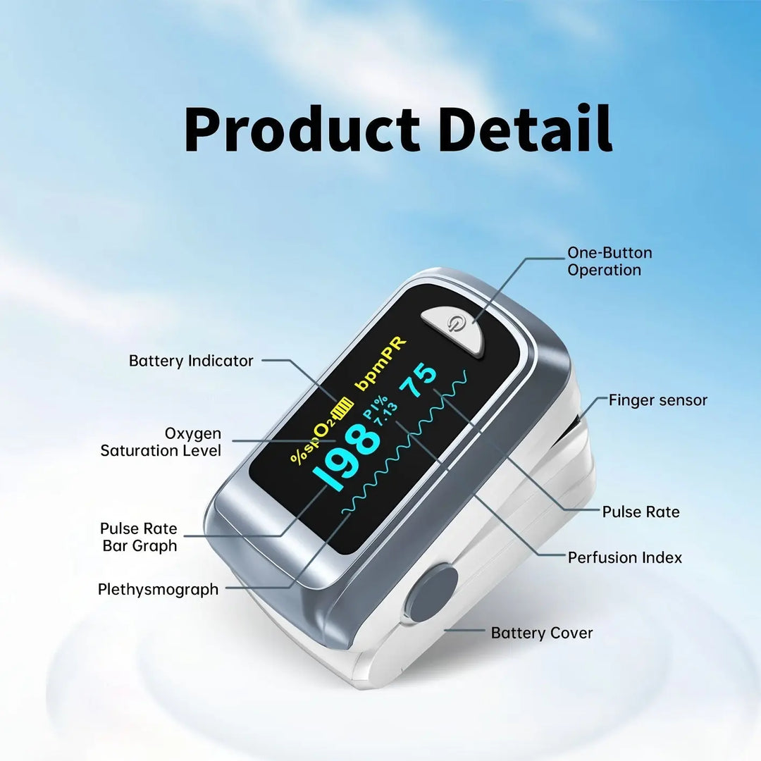 HEALTHTREE Pulse Oximeter Fingertip SpO2 Heart Rate Monitor - Blood Oxygen Saturation Monitor with LCD Display, Battery - Powered (AAA), Compact Design for Home, Travel & Aviation Use, Travel Health Tool, Modern Medical Device,dsers - fulfillment - serviceMedSurgery Store For Digital Health601099661772693 - BlackBlackHEALTHTREE Pulse Oximeter Fingertip SpO2 Heart Rate Monitor - Blood Oxygen Saturation Monitor with LCD Display, Battery - Powered (AAA), Compact Design for Home, Travel & Aviation U