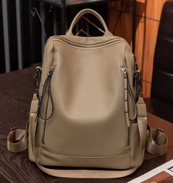 🎒 Mochila de Piel para Mujer – Estilo Profesional y Gran Capacidad para Guardias Médicas..