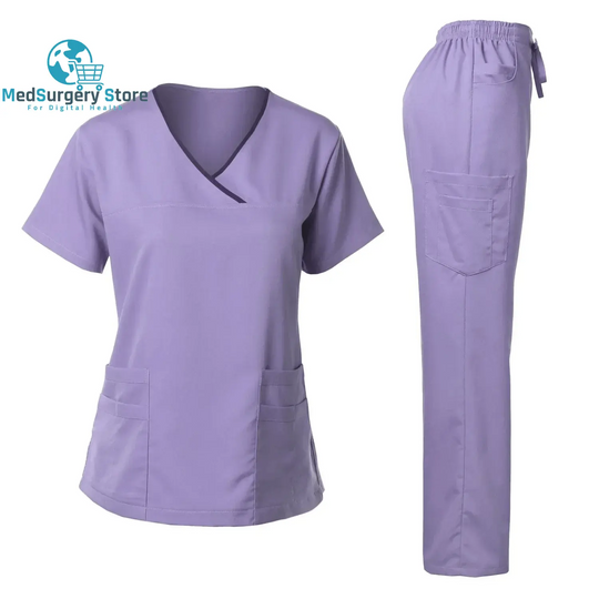 High Quality Surgical Uniform Woman Hospital Clinical Beauty Salon Spa Tops and Pants Medical Women Nursing Scrub Uniforms Sets