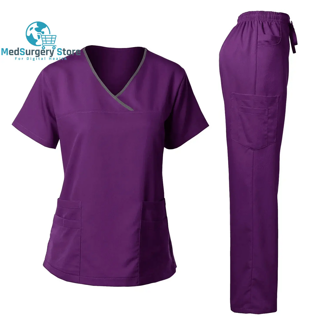 High Quality Surgical Uniform Woman Hospital Clinical Beauty Salon Spa Tops and Pants Medical Women Nursing Scrub Uniforms Sets