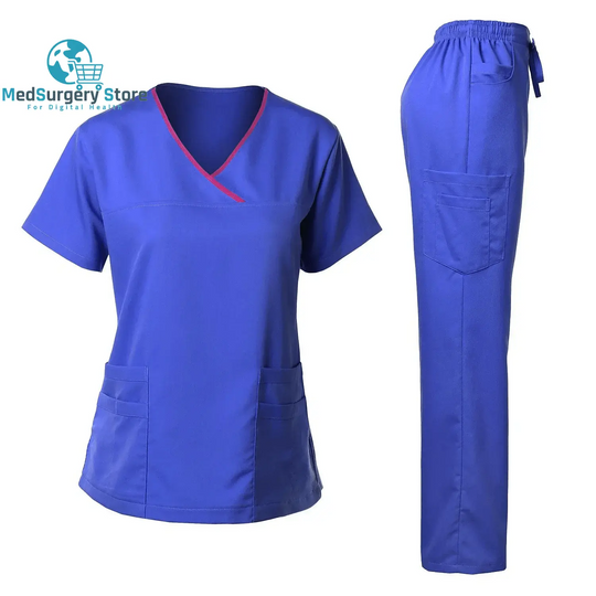 High Quality Surgical Uniform Woman Hospital Clinical Beauty Salon Spa Tops and Pants Medical Women Nursing Scrub Uniforms Sets