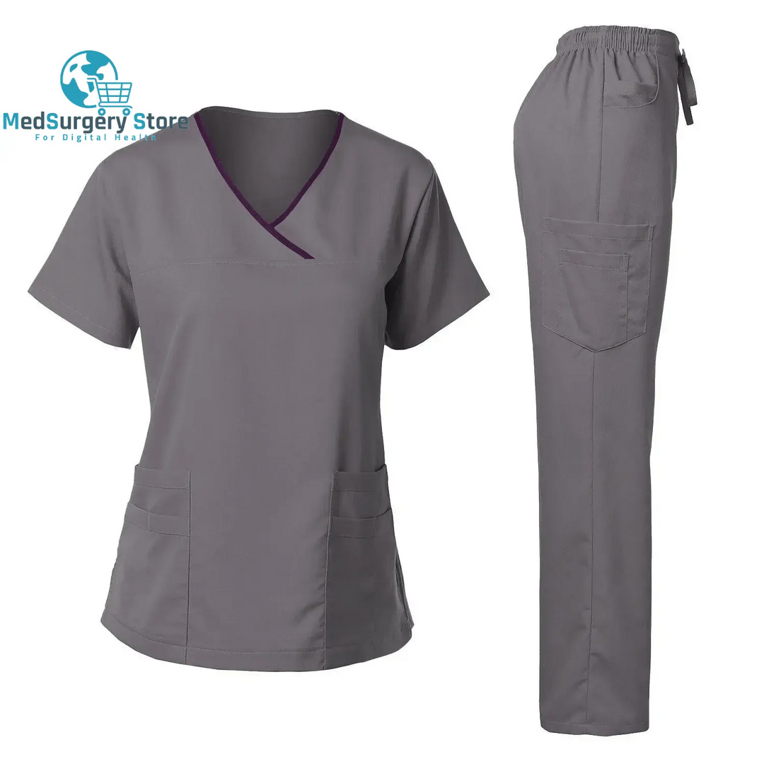 High Quality Surgical Uniform Woman Hospital Clinical Beauty Salon Spa Tops and Pants Medical Women Nursing Scrub Uniforms Sets
