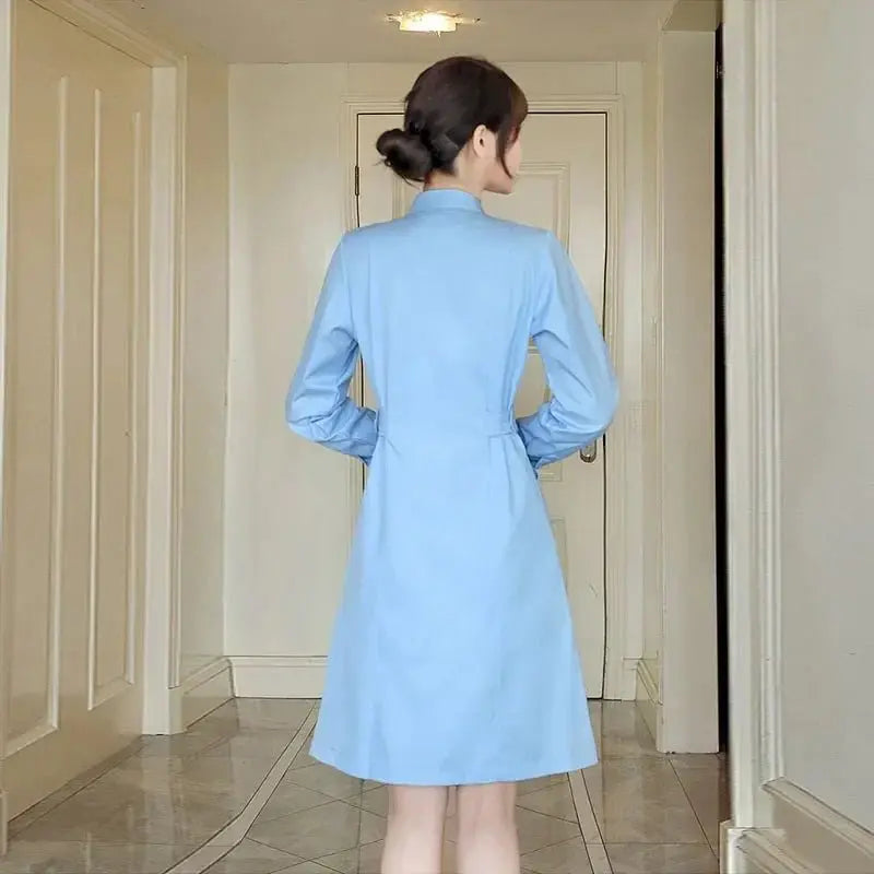 Uniforme de enfermera, batas de laboratorio para mujer, traje de enfermera profesional, ropa de trabajo de manga larga para salón de belleza, vestido médico de Color sólidodsers - fulfillment - serviceMedSurgery Store For Digital Health1005006321805856 - White - XXLWhiteXXLUniforme de enfermera, batas de laboratorio para mujer, traje de enfermera profesional, ropa de trabajo de manga larga para salón de belleza, vestido médico de Color sólido