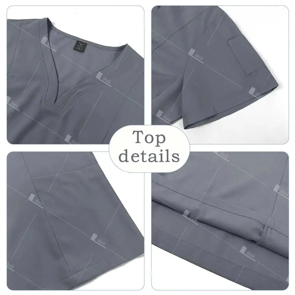 Uniforme Quirúrgico Premium HTTHDD – Scrubs Unisex Transpirables con Bolsillos.