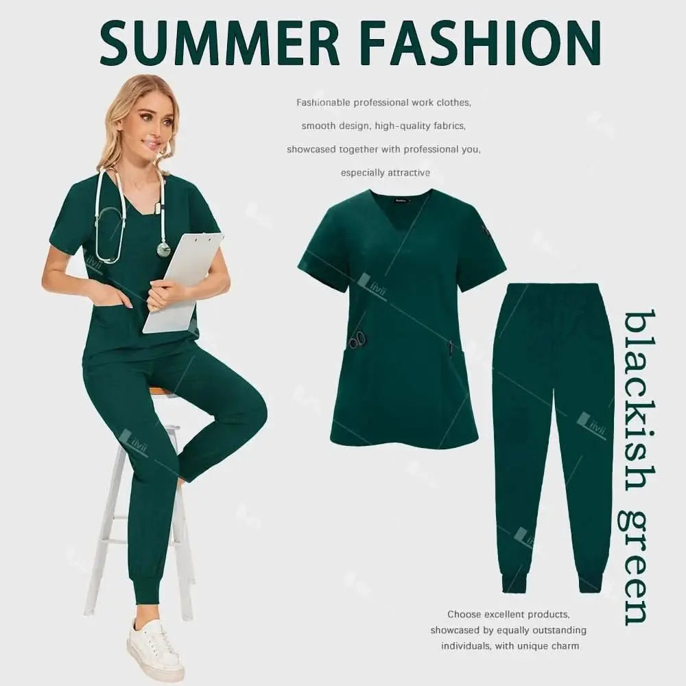 Uniforme Quirúrgico Premium HTTHDD – Scrubs Unisex Transpirables con Bolsillos.