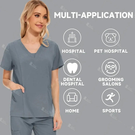 Uniforme Quirúrgico Premium HTTHDD – Scrubs Unisex Transpirables con Bolsillos.