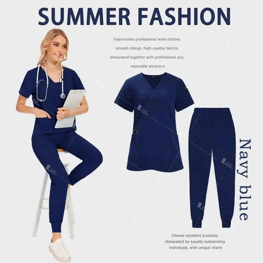Uniforme Quirúrgico Premium HTTHDD – Scrubs Unisex Transpirables con Bolsillos.