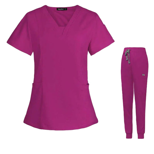 V - neck Split Surgical Gown Suit Female Short - sleeved NurseApparel & AccessoriesCJdropshippingMedSurgery Store For Digital HealthCJTZ153517236JQRose RedXSV - neck Split Surgical Gown Suit Female Short - sleeved Nurse