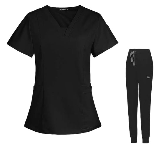 V - neck Split Surgical Gown Suit Female Short - sleeved NurseApparel & AccessoriesCJdropshippingMedSurgery Store For Digital HealthCJTZ153517215OLBlackXSV - neck Split Surgical Gown Suit Female Short - sleeved Nurse