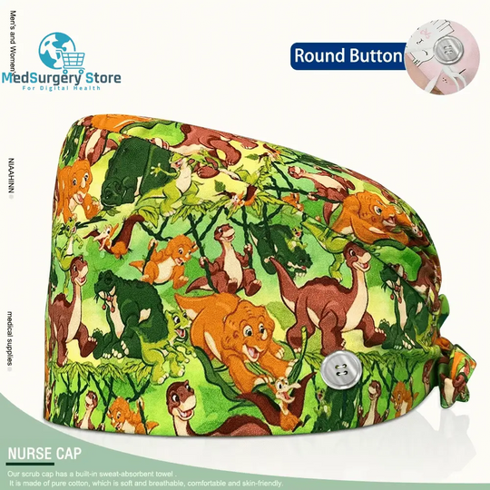 Wholesale Unisex Scrubs Cap Adjustable Cotton Printing Surgical Hats Nurse Uniform Accessories Hospital Beauty Store Work Caps